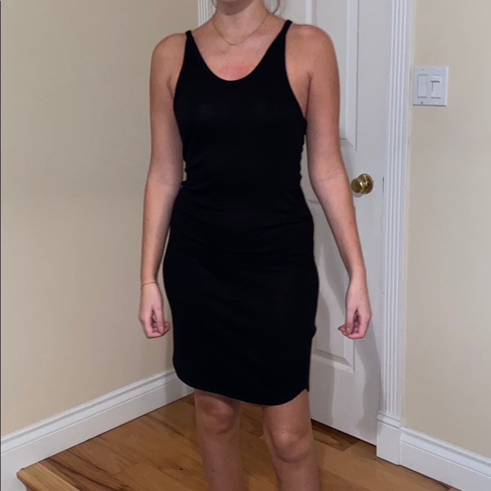 Aritzia black midi dress